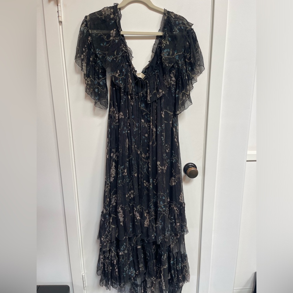 Zimmerman Beautiful Flowing Black Floral Dress